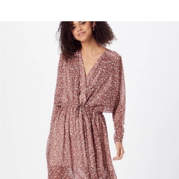 Ted Baker Floral V-Neck Maxi Dress - Brown/White, Size 3 (US 8-10) Excellent - Picture 10 of 10